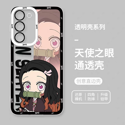 Japanese Anime Kimetsu no Yaiba Demon Slayer | Cute Style Nezuko - Phone Case Samsung Galaxy S25 S24 S23 S22 S21 FE Ultra