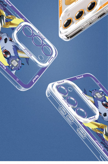 Japanese Cartoon Digimon Adventure Digital Monster Digivice Version | Metal Garurumon - Phone Case Samsung Galaxy S25 S24 S23 S22 S21 FE Ultra Edge