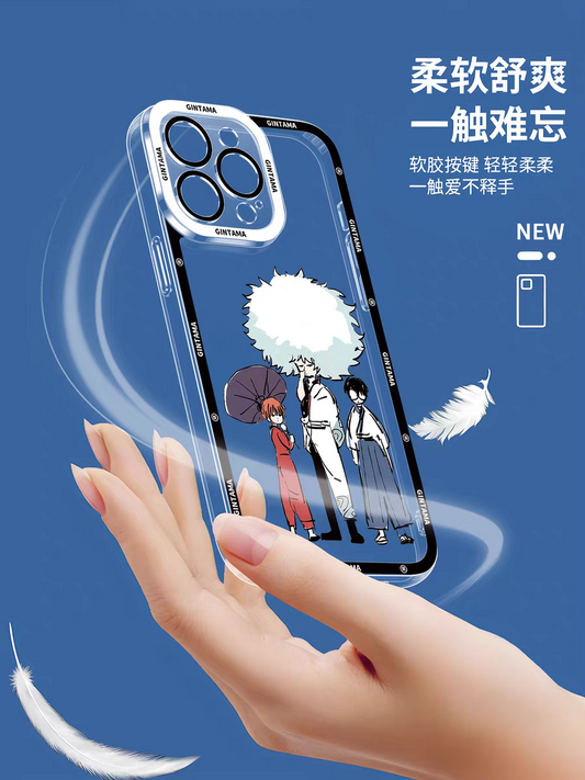 Japanese Anime Gintama Anime and Drawing Version | Part1 8 Styles Sakata Gintoki Kagura Elizabeth - iPhone Case PLUS SE2 XS XR X 11 12 13 14 15 16 16e 17 17e Pro Promax 12mini 13mini