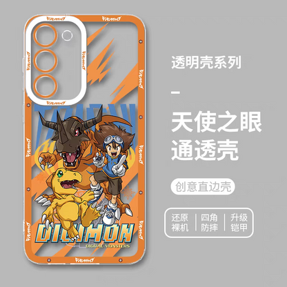 Japanese Cartoon Digimon Adventure Digital Monster Clean Case | 1st Generation 8 Characters with Digimon - Phone Case Samsung Galaxy S26 S25 S24 S23 S22 S21 FE Ultra Edge