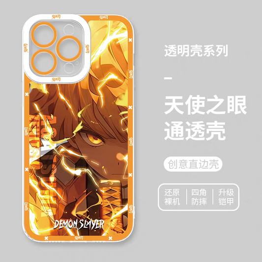 Japanese Anime Kimetsu no Yaiba Demon Slayer Hand Battle Style | Zenitsu - iPhone Case 6 7 8 PLUS SE2 XS XR X 11 12 13 14 15 16 16e Pro Promax 12mini 13mini