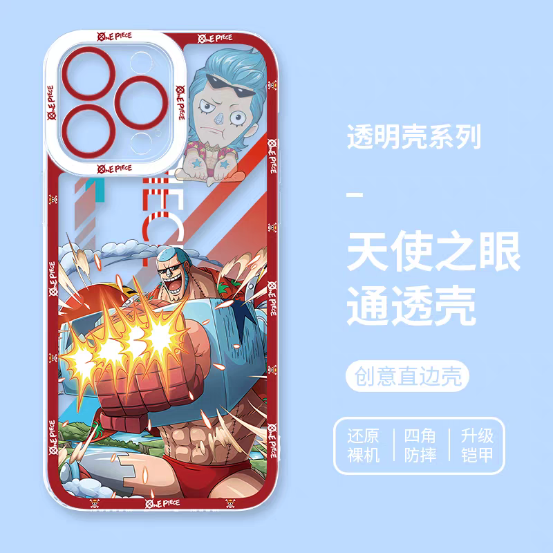 Japanese Cartoon One Piece | Franky Fighting - Phone Case Samsung Galaxy S25 S24 S23 S22 S21 FE Ultra Edge- iPhone Case PLUS SE2 XS XR X 11 12 13 14 15 16 17 Pro Promax 12mini 13mini
