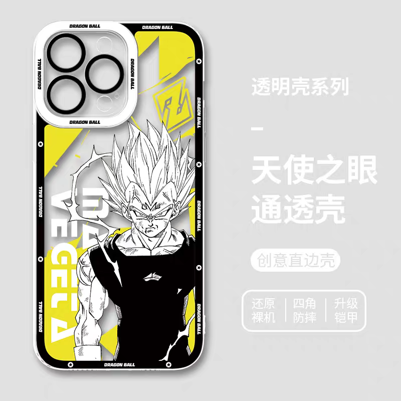 Japanese Anime Dragon Ball Comic Colour Background Version | Son Goku Vegeta Son Gohan Trunks Majin Buu Black Frieza Android 17 8 Styles - iPhone Case PLUS SE2 XS XR X 11 12 13 14 15 16 16e 17 17e Pro Promax 12mini 13mini