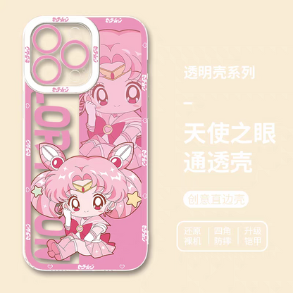 Japanese Cartoon Sailor Girl | Cute Style Sailor Chibi Moon Usagi - Sailormoon iPhone Case 6 7 8 PLUS SE2 XS XR X 11 12 13 14 15 16 16e 17 Pro Promax 12mini 13mini - Samsung Galaxy S25 S24 S23 S22 S21 FE Ultra Edge21 FE Ultra Edge