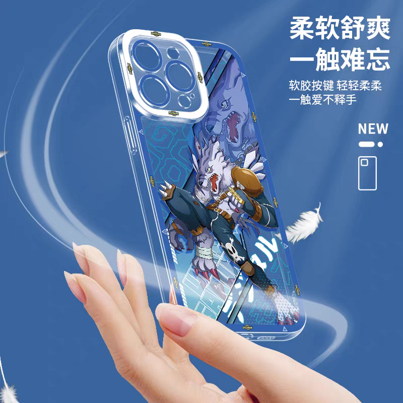 Japanese Cartoon Digimon Adventure Digital Monster Perfect Ultimate Version | Metal Greymon Were Garurumon Angemon Angewomon Zudomon Garudamon Kabuterimon Lillymon - iPhone Case PLUS SE2 XS XR X 11 12 13 14 15 16 16e 17 17e Pro Promax 12mini 13mini