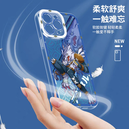 Japanese Cartoon Digimon Adventure Digital Monster Perfect Ultimate Version | Metal Greymon Were Garurumon Angemon Angewomon Zudomon Garudamon Kabuterimon Lillymon - iPhone Case PLUS SE2 XS XR X 11 12 13 14 15 16 16e 17 17e Pro Promax 12mini 13mini