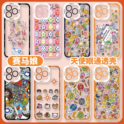 Anime Digimon Digital Monster Full Screen Colourful Verson | Icon Characters & Monster - iPhone Case 7 8 PLUS SE2 XS XR X 11 12 13 14 15 16 16e 17 Pro Promax 12mini 13mini