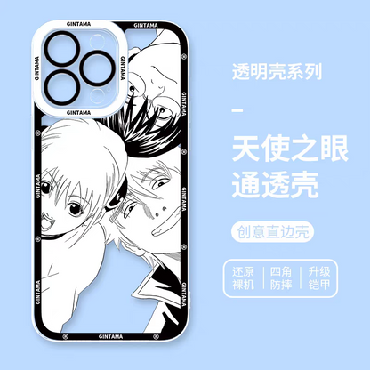 Japanese Anime Gintama Anime and Drawing Version | Part1 8 Styles Sakata Gintoki Kagura Elizabeth - iPhone Case PLUS SE2 XS XR X 11 12 13 14 15 16 16e 17 17e Pro Promax 12mini 13mini
