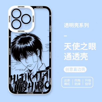 Japanese Anime Gintama Anime and Drawing Version | Part1 7 Styles Shinpachi Kamui Toushirou Kotarou Shinsuke Sougo - iPhone Case PLUS SE2 XS XR X 11 12 13 14 15 16 16e 17 17e Pro Promax 12mini 13mini