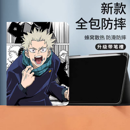 Japanese Anime Jujutsu Kaisen Comic Anime Style Protect Case with Pen Holder | Inumaki Toge - iPad Mini 4,5,6,7 / iPad Air / iPad Pro 2025 2024 2022 2021 2020 2018