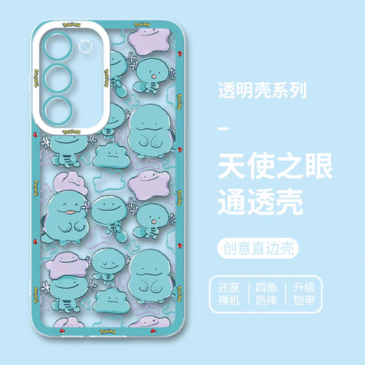 Japan Cartoon Pokemon | Full Screen Wooper Quagsire Ditto - Phone Case Samsung Galaxy S25 S24 S23 S22 S21 FE Ultra Edge