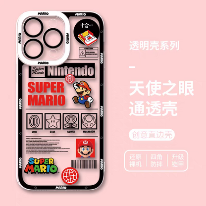 Game Character Super Mario | Stamp - iPhone Case PLUS SE2 XS XR X 11 12 13 14 15 16 17 Pro Promax 12mini 13mini