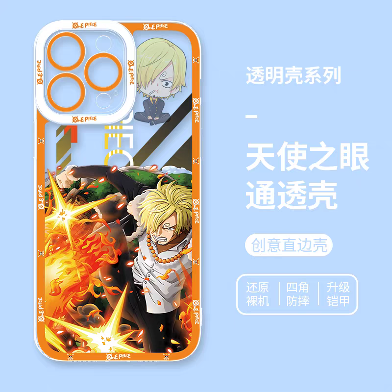 Japanese Cartoon One Piece | Sanji Fighting - iPhone Case PLUS SE2 XS XR X 11 12 13 14 15 16 17 Pro Promax 12mini 13mini