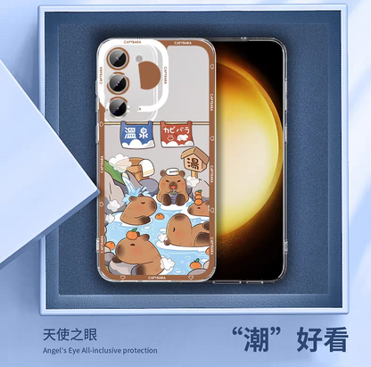 Cute Animal Capybara | Hot Spring Capybara - Phone Case Samsung Galaxy S25 S24 S23 S22 S21 FE Ultra Edge