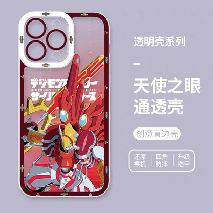 Japanese Cartoon Digimon Adventure Digital Monster Digimonstory Cybersleuth Version | Shine Greymon - iPhone Case 7 8 PLUS SE2 XS XR X 11 12 13 14 15 16 16e 17 Pro Promax 12mini 13mini