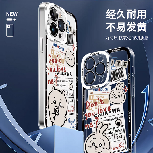 Japanese Cartoon Chiikawa Have Fun Cute Version | Usagi - iPhone Case PLUS SE2 XS XR X 11 12 13 14 15 16 17 Pro Promax 12mini 13mini