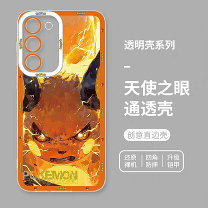 Japan Cartoon Pokemon Fighting Soul Version Part2 | Charizard Jigglypuff Bulbasaur Meowth Raichu Piplup 6 Styles - Phone Case Samsung Galaxy S26 S25 S24 S23 S22 S21 FE Ultra Edge