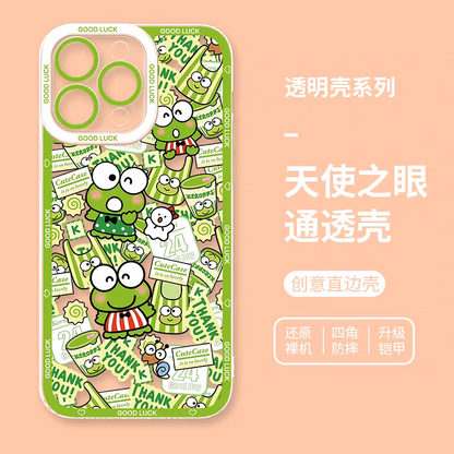 Japanese Cartoon Sanrio Friends with Foods Full Screen | Hello Kitty My Melody Kuromi Cinnamoroll Pompompurin Pochacco Hangyodon Keroppi - iPhone Case 7 8 PLUS SE2 XS XR X 11 12 13 14 15 16 16e 17 Pro Promax 12mini 13mini