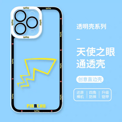 Japan Cartoon Pokemon Colourful Tail Version | Pikachu Gengar Charmander Squirtle Mew Bulbasaur Eevee Psyduck 8 Styles - iPhone Case PLUS SE2 XS XR X 11 12 13 14 15 16 16e 17 17e Pro Promax 12mini 13mini