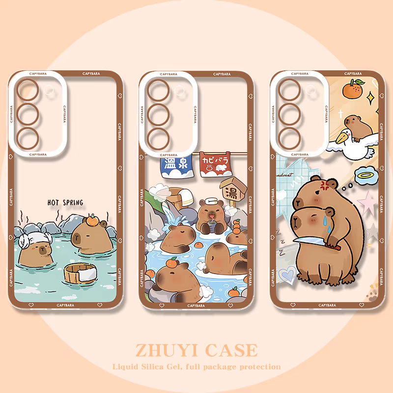 Cute Animal Capybara | Hot Spring Capybara - Phone Case Samsung Galaxy S25 S24 S23 S22 S21 FE Ultra Edge
