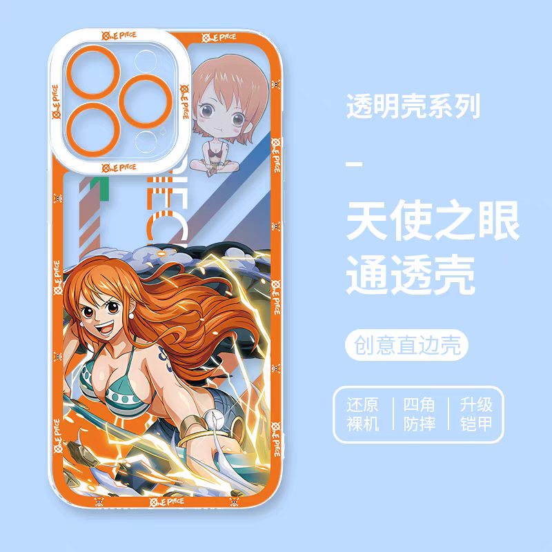 Japanese Cartoon One Piece | Nami Fighting  - Phone Case Samsung Galaxy S25 S24 S23 S22 S21 FE Ultra Edge- iPhone Case PLUS SE2 XS XR X 11 12 13 14 15 16 17 Pro Promax 12mini 13mini