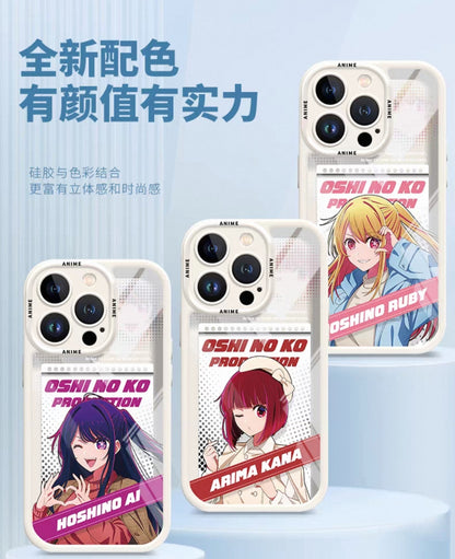 Japanese Cartoon Oshi no Ko Silicone Case | White Version 6 Styles - iPhone Case PLUS SE2 XS XR X 11 12 13 14 15 16 16e 17 17e Pro Promax 12mini 13mini