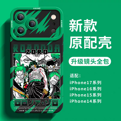 Japanese Cartoon One Piece Silicone Case Gear Forms Version | Zoro - iPhone Case 6 7 8 PLUS SE2 XS XR X 11 12 13 14 15 16 16e 17 Pro Promax 12mini 13mini