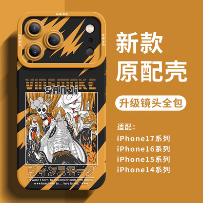 Japanese Cartoon One Piece Silicone Case Gear Forms Version | Sanji - iPhone Case 6 7 8 PLUS SE2 XS XR X 11 12 13 14 15 16 16e 17 Pro Promax 12mini 13mini