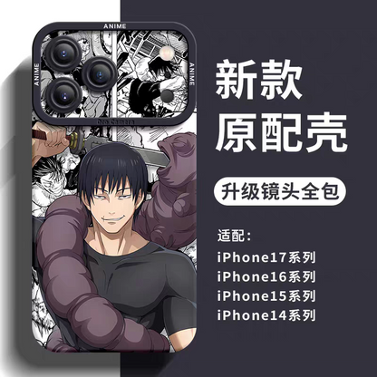 Japanese Anime Jujutsu Kaisen Silicone Case Comic Background Version | Yuji Ryomen Sukuna Toji Mahito Maki - iPhone Case PLUS SE2 XS XR X 11 12 13 14 15 16 16e 17 17e Pro Promax 12mini 13mini