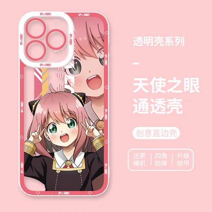 Japan Cartoon SPY Family Anya Forger | Kawaii Face - iPhone Case PLUS SE2 XS XR X 11 12 13 14 15 16 17 Pro Promax 12mini 13mini