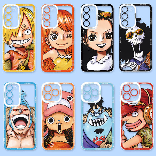 Japanese Anime One Piece Big Face Version Part1 | Sanji Nami Robin Jinbe Chopper Franky Brook Usopp 8 Styles - Phone Case Samsung Galaxy S26 S25 S24 S23 S22 S21 FE Ultra Edge