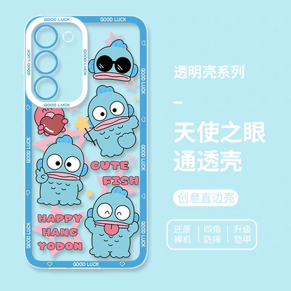 Japan Cartoon Hangyodon | Happy Cute Fish - Phone Case Samsung Galaxy S25 S24 S23 S22 S21 FE Ultra Edge