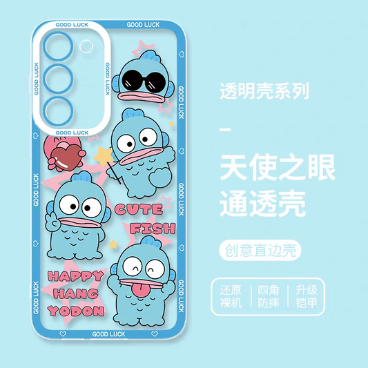 Japan Cartoon Hangyodon | Happy Cute Fish - Phone Case Samsung Galaxy S25 S24 S23 S22 S21 FE Ultra Edge