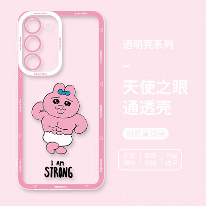 Cute Japanese Character Opanchu Usagi | I am Strong - Phone Case Samsung Galaxy S25 S24 S23 S22 S21 FE Ultra Edge