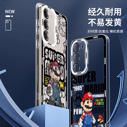 Game Character Super Mario | Stamp - Phone Case Samsung Galaxy S25 S24 S23 S22 S21 FE Ultra Edge