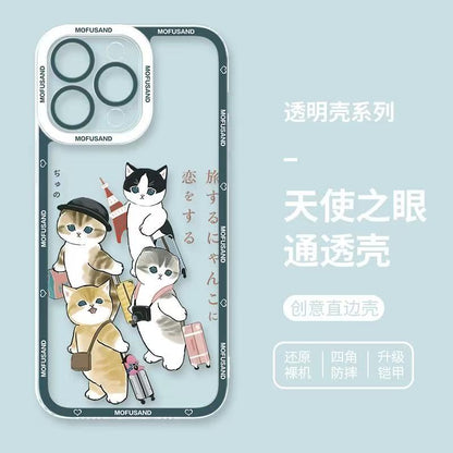 Japanese Cartoon Mofusand | 4 Mofusand Traveling - Phone Case Samsung Galaxy S25 S24 S23 S22 S21 FE Ultra Edge