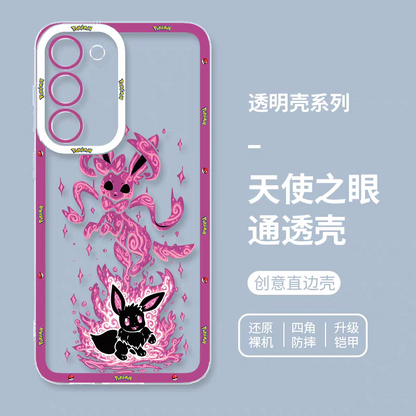 Japan Cartoon Pokemon Evolution Soul Version | Eevee Sylveon - Phone Case Samsung Galaxy S25 S24 S23 S22 S21 FE Ultra Edge
