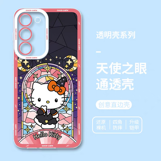 Japan Cartoon Halloween Glass Window Version | Hello Kitty - Phone Case Samsung Galaxy S25 S24 S23 S22 S21 FE Ultra Edge