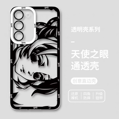 Japanese Anime Kimetsu no Yaiba Demon Slayer | White & Black Draft Style Kocho Shinobu - Phone Case Samsung Galaxy S25 S24 S23 S22 S21 FE Ultra Edge