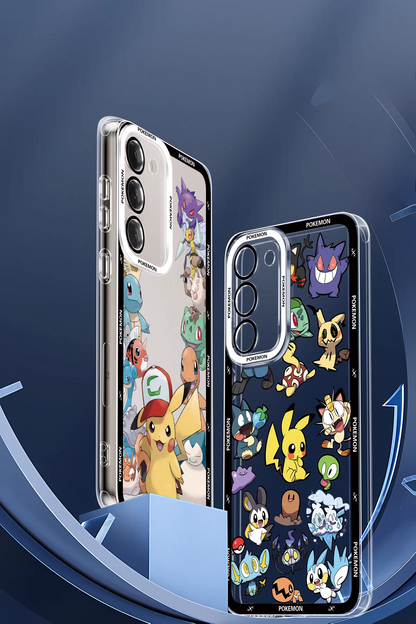 Japan Cartoon Pokemon Group Party Version | Frame & Full Screen 8 Styles - Phone Case Samsung Galaxy S26 S25 S24 S23 S22 S21 FE Ultra Edge