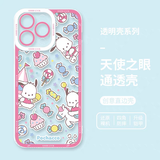 Japan Cartoon Sweets Pastel | Pochacco - iPhone Case 6 7 8 PLUS SE2 XS XR X 11 12 13 14 15 16 16e 17 Pro Promax 12mini 13mini