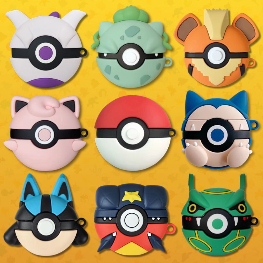 Japan Cartoon Pokemon Anime | Mewtwo Bulbasaur Growlithe Jigglypuff Pokemon Ball Snoriax Lucario Garchomp Rayquaza - AirPods AirPodsPro AirPods3 AirPods4 Case