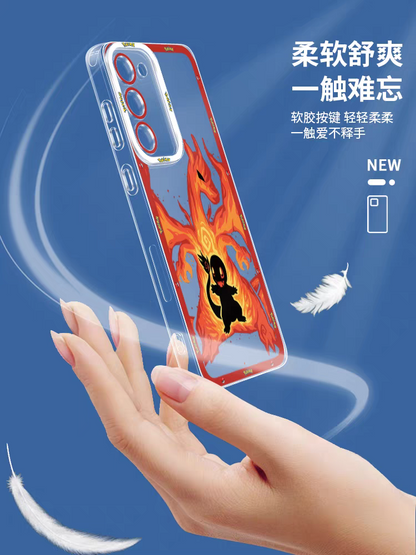 Japan Cartoon Pokemon Evolution Soul Version | Charmander Charizard - Phone Case Samsung Galaxy S25 S24 S23 S22 S21 FE Ultra Edge