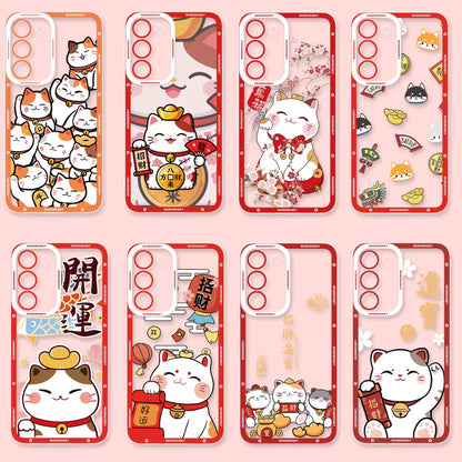 Japan Style Simple Cute Lucky Cat Style | Fortune Cat Part2 8 Styles - Phone Case Samsung Galaxy S26 S25 S24 S23 S22 S21 FE Ultra Edge