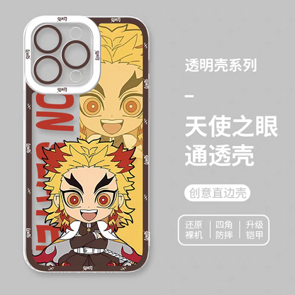 Japanese Anime Kimetsu no Yaiba Demon Slayer | Cute Style Happy Rengoku Kyoujurou - iPhone Case 6 7 8 PLUS SE2 XS XR X 11 12 13 14 15 16 16e Pro Promax 12mini 13mini