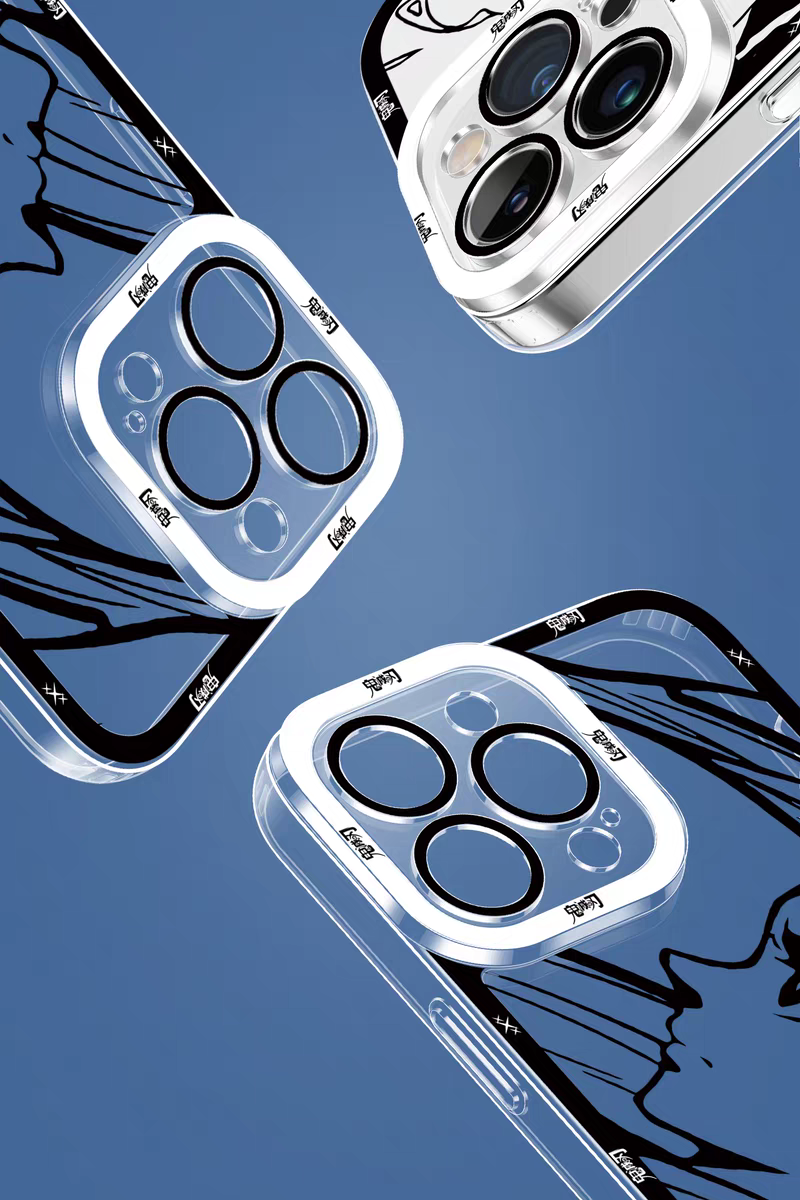 Japanese Anime Kimetsu no Yaiba Demon Slayer | White & Black Draft Style Rengoku Kyoujurou - iPhone Case 6 7 8 PLUS SE2 XS XR X 11 12 13 14 15 16 16e Pro Promax 12mini 13mini