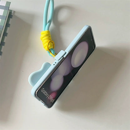 Korea Style Cute Style with Phone Stand | Elephant Bee Butterfly Ribbon - Phone Case Samsung Galaxy Z Flip 3 4 5 KawaiiGiftLand