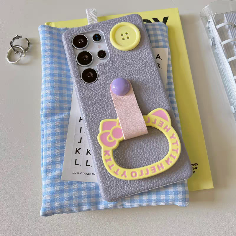 Japan Cartoon | Hello Kitty with Ring Pink Purple Hot Pink - Phone Case Samsung Galaxy S25 S24 S23 S22 S21 Plus Ultra KawaiiGiftLand