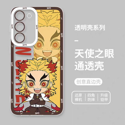 Japanese Anime Kimetsu no Yaiba Demon Slayer | Cute Style Rengoku Kyoujurou - Phone Case Samsung Galaxy S25 S24 S23 S22 S21 FE Ultra