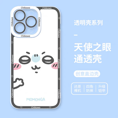 Japanese Cartoon Chiikawa Big Face | Chiikawa Hachiware Usagi Momonga Kurimanju Rakko Shisa Crab - iPhone Case 6 7 8 PLUS SE2 XS XR X 11 12 13 14 15 16 16e 17 Pro Promax 12mini 13mini